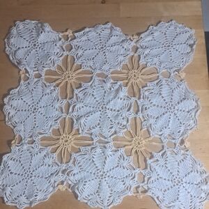 Vintage Elegant Crochet Dollie - White and Butterscotch
